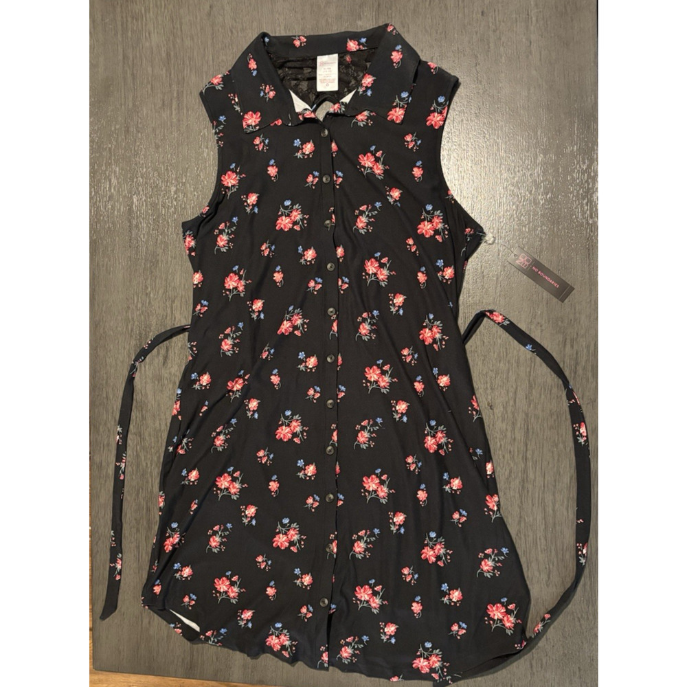 NWT No Boundaries Women's Button Front Floral Print Dress Size XL